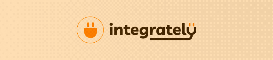 Bàner amb el logotip d'Integrately per a automatització amb un clic i alternatives a Zapier