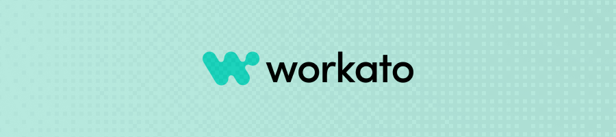 Bàner amb el logotip de Workato per a automatització empresarial de fluxos de treball i alternatives a Zapier